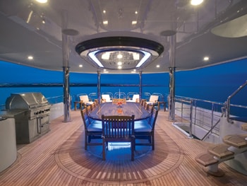 150' Excellence yacht al fresco dining