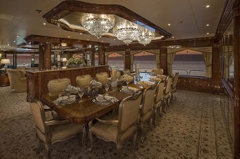 164' Silver Lining yacht dining