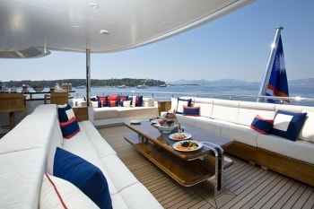 196' Excellence V yacht spacious deck seating